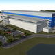 A rendering of the finished factory.